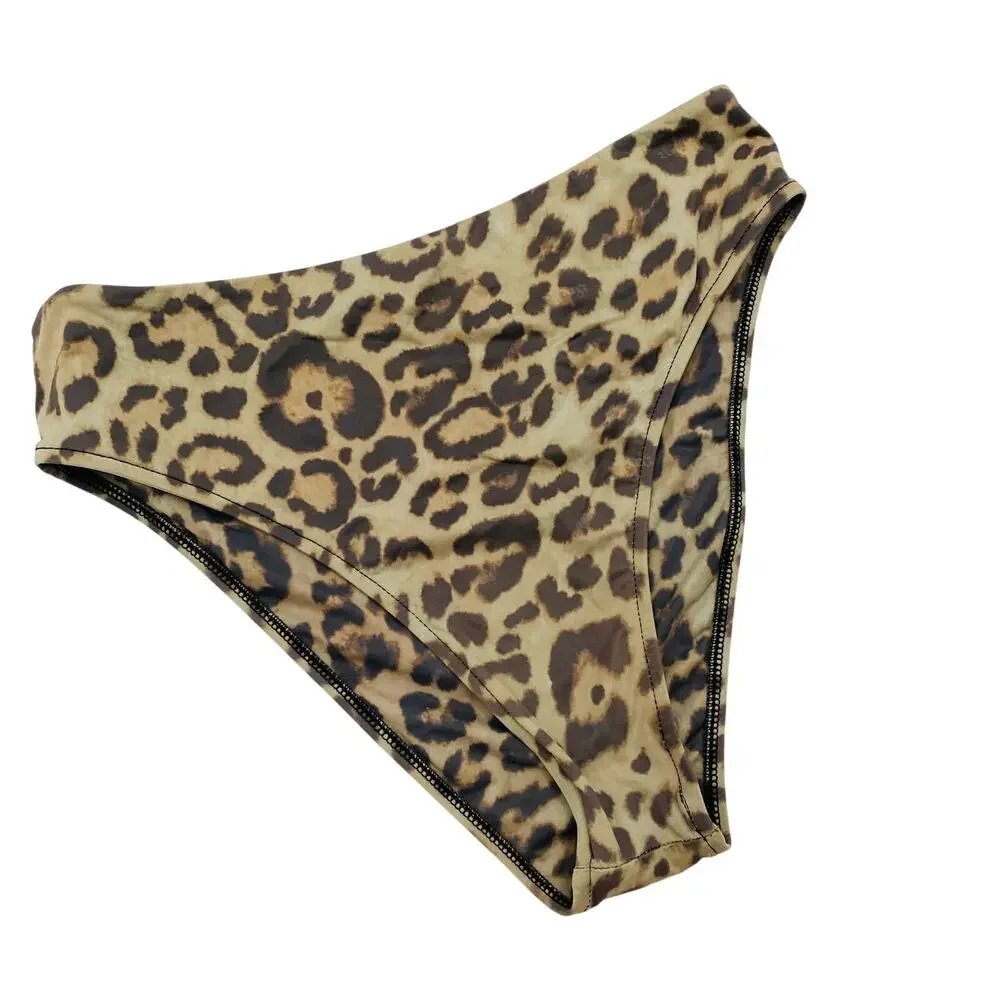 Frankie's Bikinis cheetah high waisted bikini bottoms